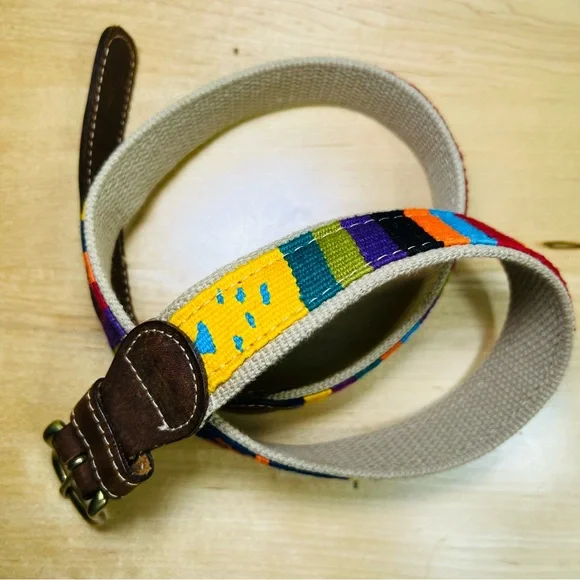 A Tail We Could Wag Cotton & Leather Belt size 32 - Picture 3 of 6
